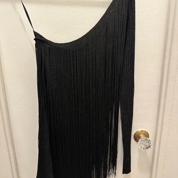 Mango Asymmetrical Fringe Dress - Size M - Picture 9 of 9